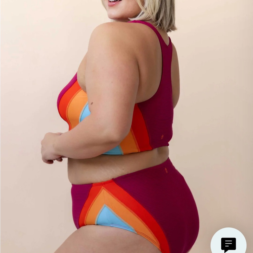 Nani Swimwear Vibrant Multicolor Bikini Set with Berry Bottoms